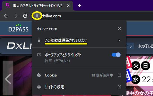 DXLIVE公式ページはしっかりSSL化されている