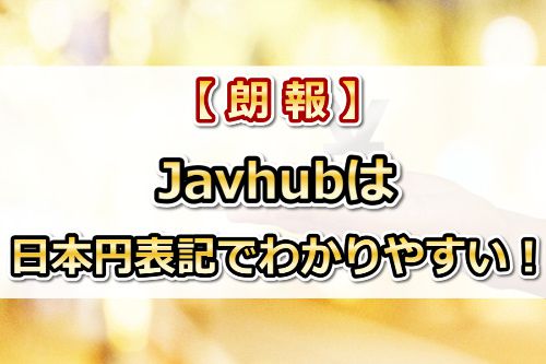 Javhubは日本円で決済できるから、すごく安心